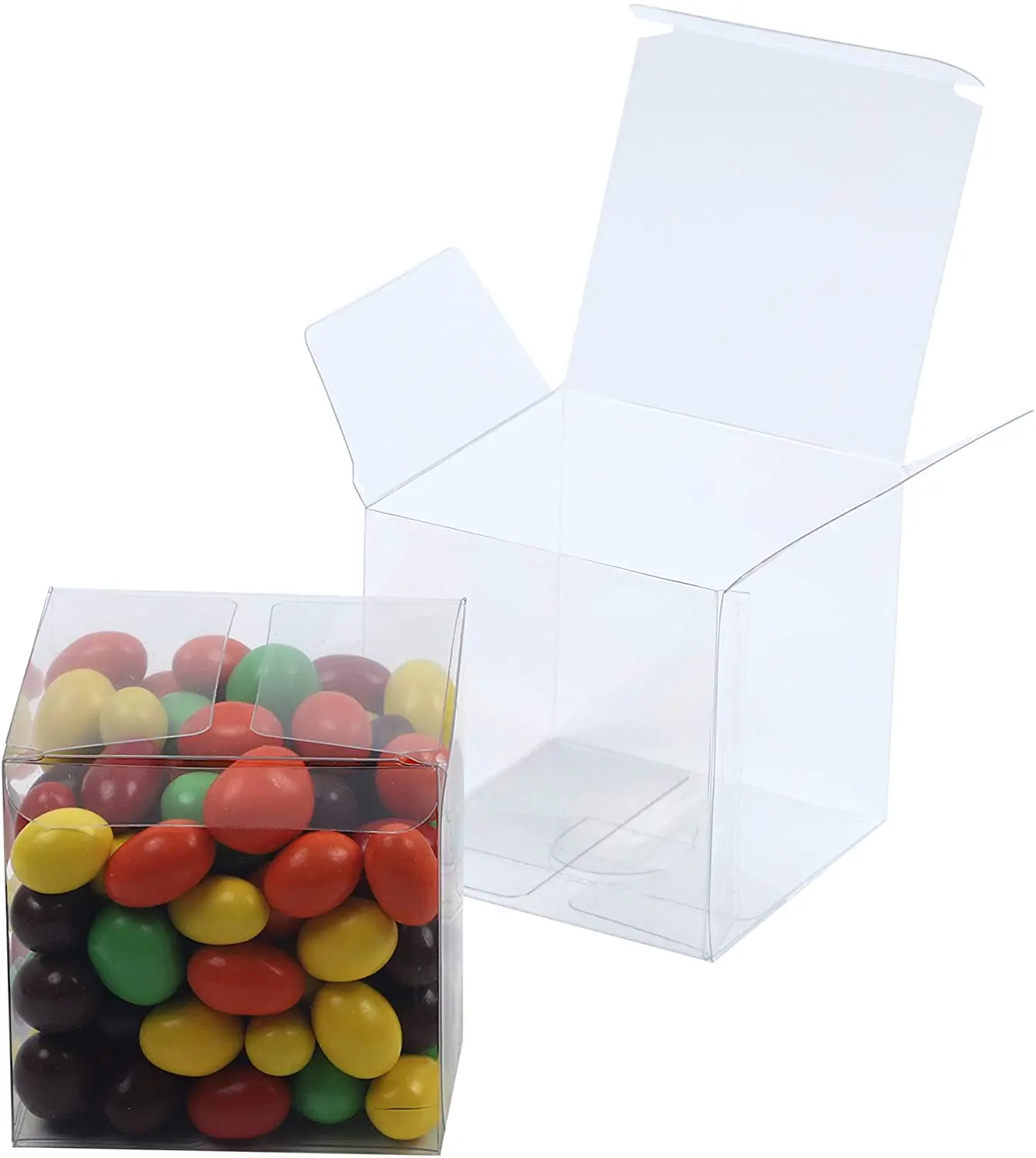 50pcs Clear Favor Boxes Plastic Gift Box Pvc Packing Box Gift