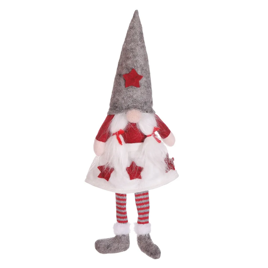Рождественские Висячие длинные ножки Безликий шведский Санта Клаус гномы плюшевые украшения для кукол ручной работы эльф игрушка дом вечерние украшения#10 - Цвет: Gray