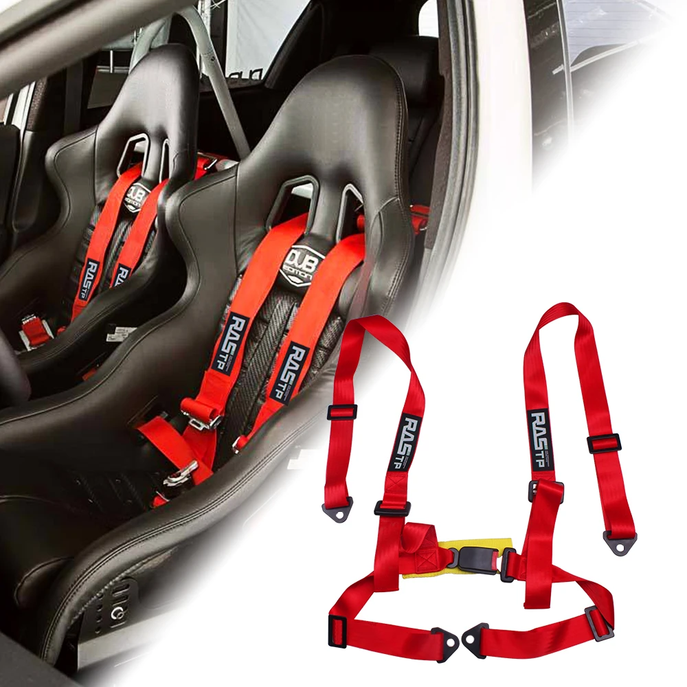 Racing Seat Belts 2X TANAKA UNIVERSAL BLACK POINT CAMLOCK QUICK