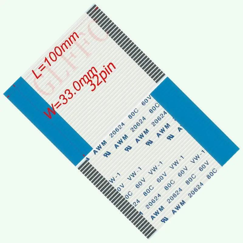 1 0 шаг 24 ~ 32pin 360 3000 мм B-Тип Гибкий плоский кабель FFC awm 20624 ROHS для TTL LCD DVD Компьютера |