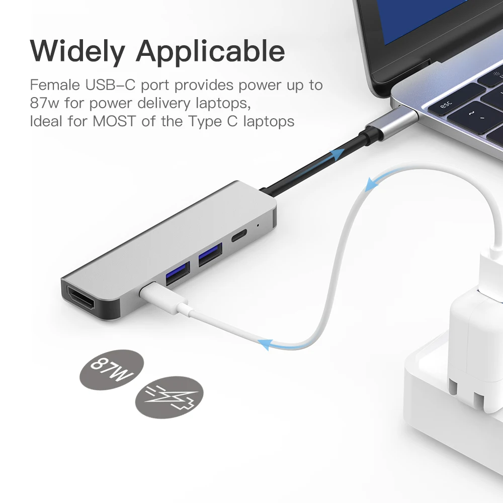 Haribol 5 портовый Тип C концентратор USB к HDMI 3 0 порт s 4K доставка питания док станция