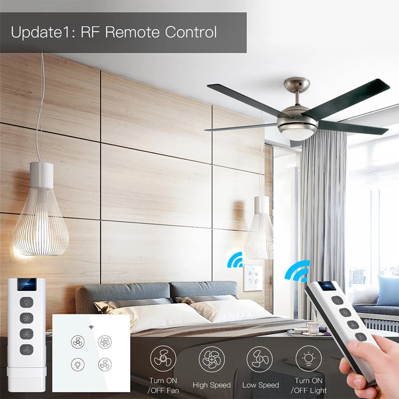 Tuya Wifi Rf Smart Ceiling Fan Light 