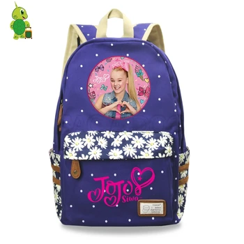 

Pop Star Jojo Siwa Backpack Flower Wave Point School Bags for Teenagers Girls Daily Backpack Women Casual Travel Bags