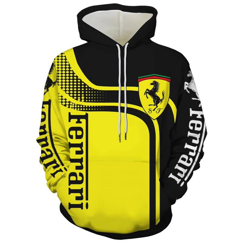 Men's Women's 3d Italian Ferrari Logo Hoodie Fashion Casual Long Sleeve  Loose Sweatshirt Spring And Autumn Street Pullover - Hoodies u0026 Sweatshirts  - AliExpress