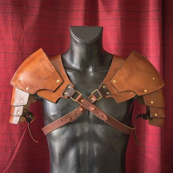

Medieval Vintage Cosplay Costume Halloween Pauldrons Photography Props Artificial Leather Durable Adult Party Shoulder Armor