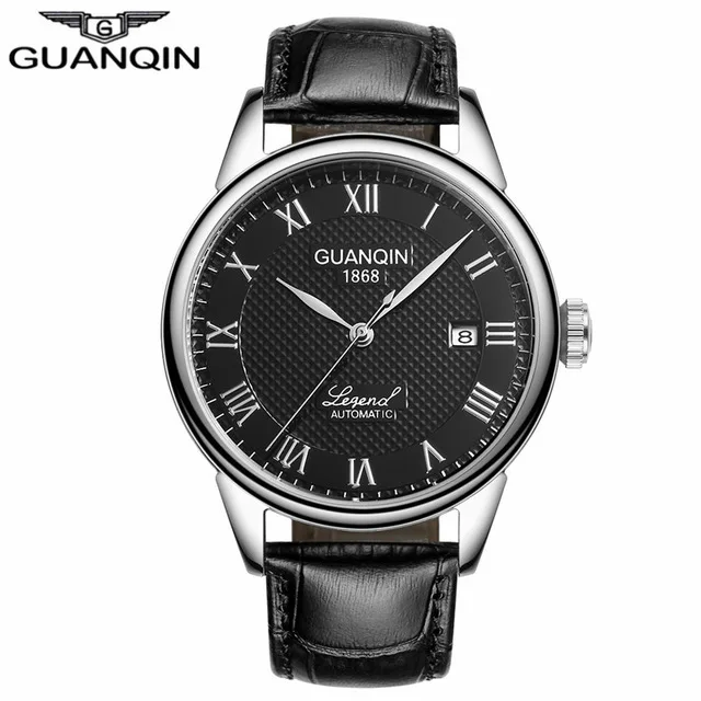 GUANQIN Relogio Masculino Механические автоматические мужские наручные часы бизнес Топ бренд класса люкс кожаные мужские наручные часы - Цвет: G