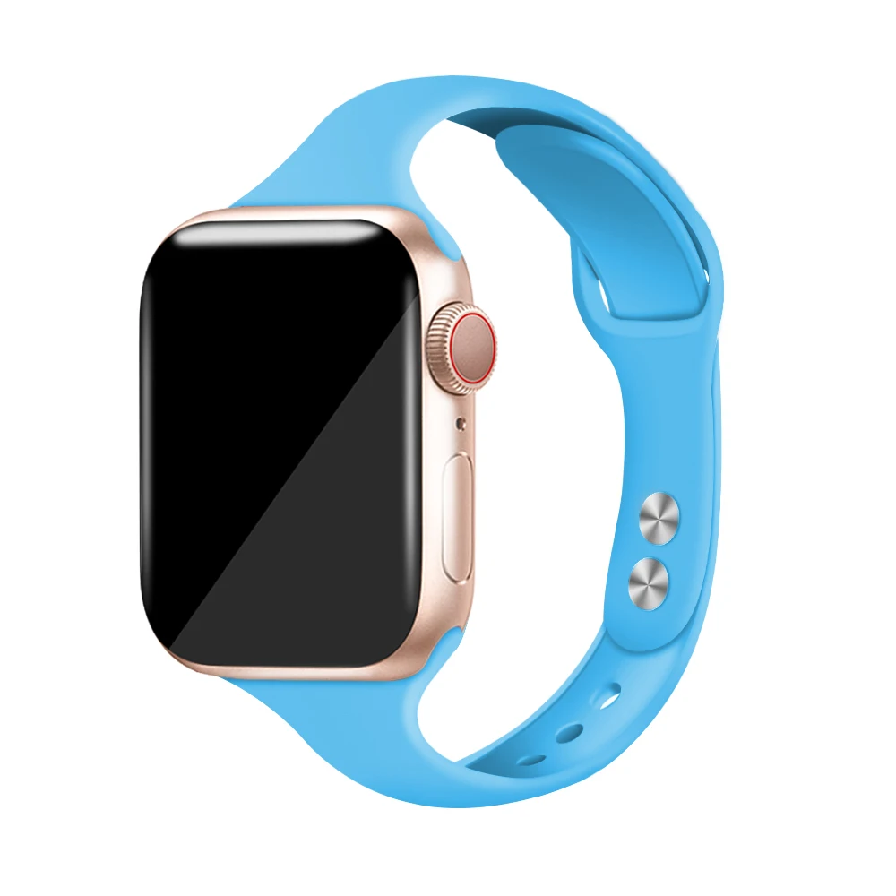 Силиконовый ремешок для наручных часов Apple Watch 38 мм, 42 мм, iwatch, версия 4 полосным 44 мм/40 мм спортивный браслет резиновый ремешок для наручных часов iwatch, версия 5 4 3 2 1 - Цвет ремешка: Blue