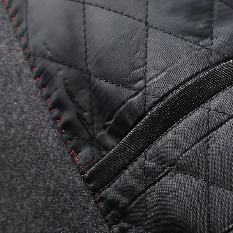 Aismz New Winter Wool Cashmere Single Breasted Overcoat Men Jacket Coat Business Casual Thick Cotton Liner Long Woolen Outwear