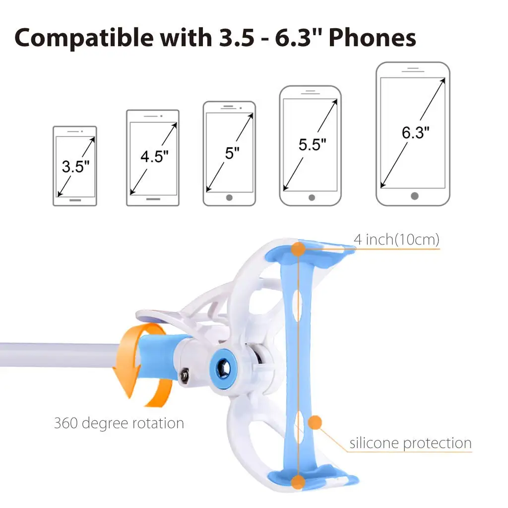 Ленивый кронштейн, гибкий длинный кронштейн, 360 зажим, держатель для мобильного телефона, ленивая кровать, Настольный кронштейн, подставка для спальни, спортзала, офиса, колыбель