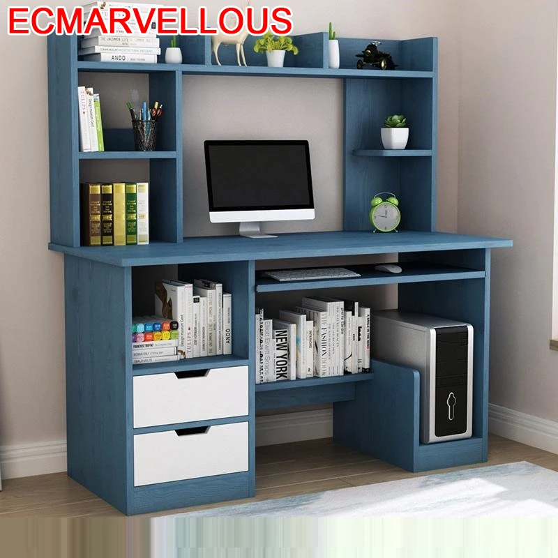 

Escrivaninha Schreibtisch Office Escritorio De Oficina Standing Desk Laptop Stand Tablo Mesa Computer Table With Bookshelf