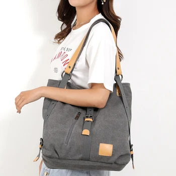 

MJ Canvas Women Handbag Simple Design Tote Bag Female Large Capacity Canvas Bucket Shoulder Bag 2018 New Fashion Shopping Bags