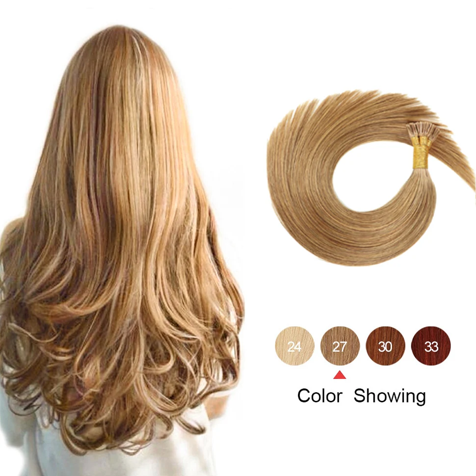 

Gazfairy Silky Straight I Tip Remy Hair Keratin Capsule Fusion Hair I Tip Pre Bonded Remy Human Hair Extension 22''1g/s 50g 100g
