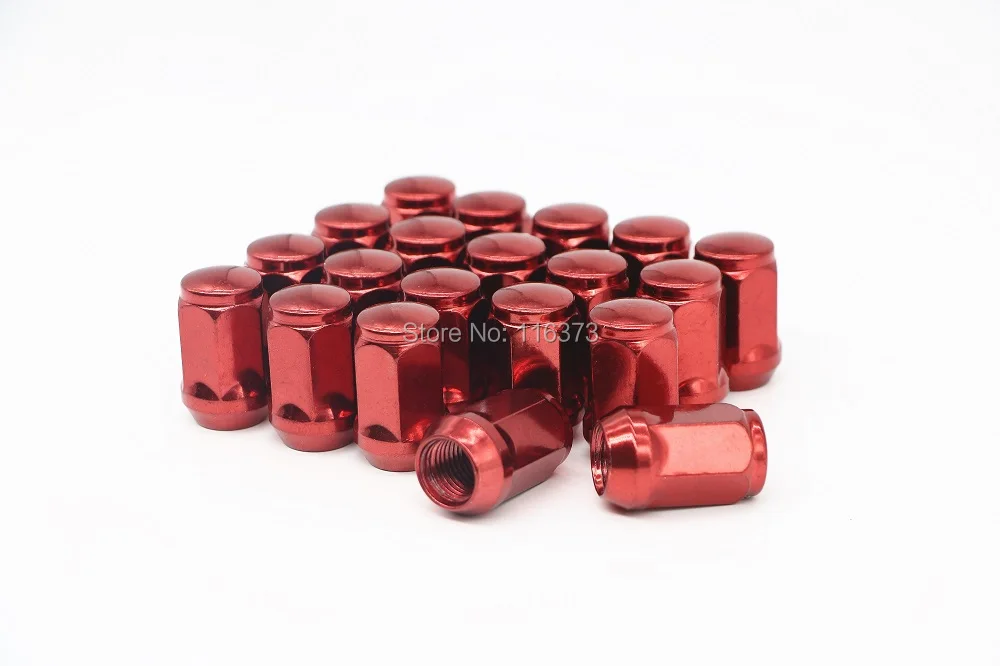 Lug Nuts Acorn Bulge Chrome Blackred Set Of 24 12x1.25 Lug Nut