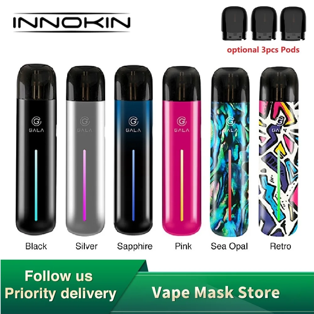 

NEW Original Innokin Gala Pod Kit 500mAh Battery E-cig Vape Kit with 2ml Capacity Pod Cartridge & Plex3D Mesh Coil Vs Drag Nano