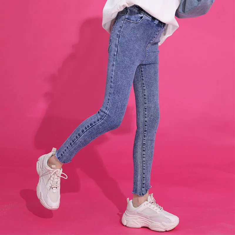 COOTELILI straight Jeans For Girls Fashion Kid Pants Kids Clothes For Girls Children Denim Jeans Girls Casual Long Trousers (1)