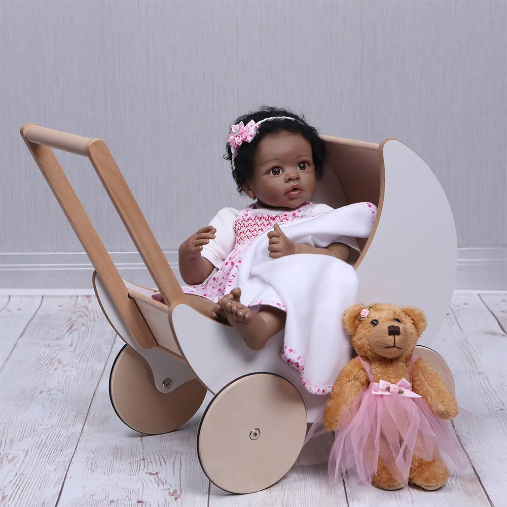 2" reborn bebe bonecas ручной работы реалистичные куклы reborn baby, полностью виниловые Силиконовые черные кожаные детские куклы, детские игрушки, подарки