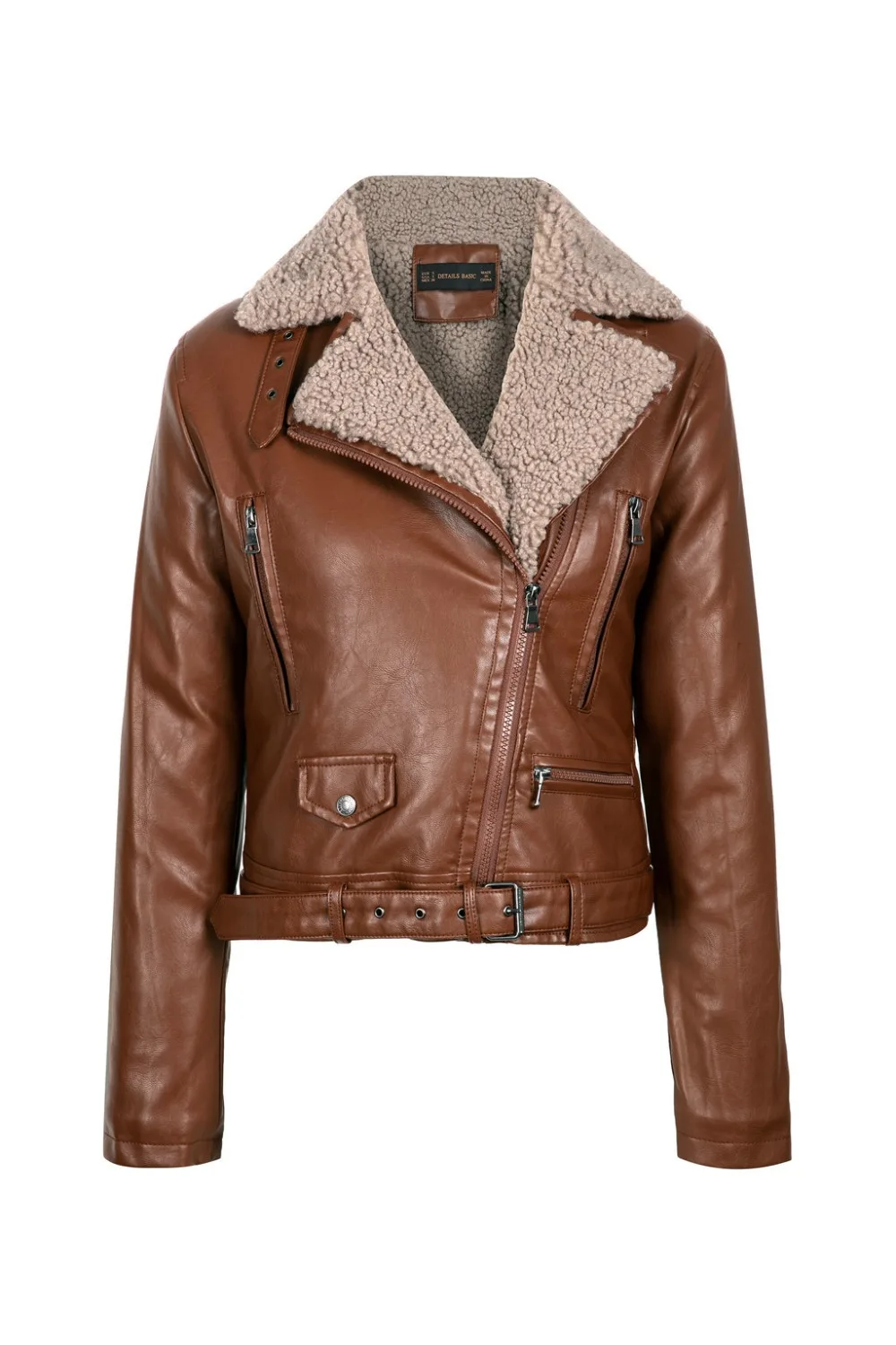 Новые модные женские зимние теплые куртки из искусственной кожи высокого качества женские черные коричневые меховые мотоциклетные байкерские уличные пальто