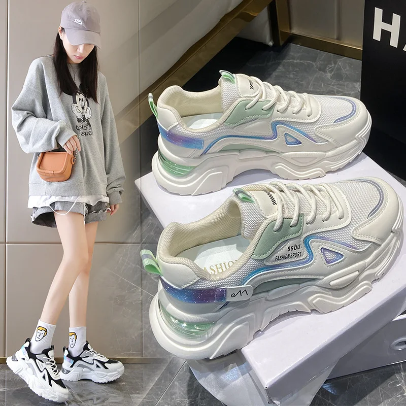 Brand Breathable Platform Shoes for Women Sneakers Spring/Autumn 2022 Fashion Mixed Colors Lace-up Tenis De Mujer Women Shoes