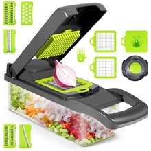 Coupe-légumes multifonctionnel 12 en 1, Mandoline réglable, trancheuse à oignon et pommes de terre, outils de légumes de cuisine