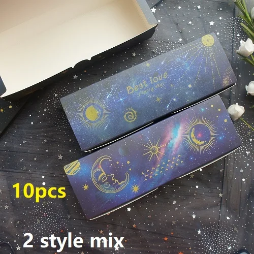 10pcs box 23*5*7,5 см голубое небо Луна Звезда пожелание 10 шт. печенье Макарон Подарочная коробка для шоколада декоративные шары вечерние подарочный пакет - Цвет: 10pcs box