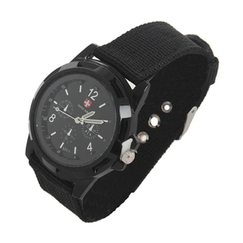 

Men Gents Sports Black canvas Band Big Dial Quartz Wrist Watch [Watch]