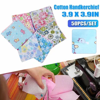 

50PCS 100% Cotton Women Hanky Printed Handkerchief Kerchiefs Pocket Square Blossom Design with Wavy Edge Women Handkerchiefs
