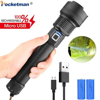 

Powerful LED Flashlight XHP70.2 LED Torch USB Rechargeable Flashlight XHP50 LED Flashlight Zoom Torch with 18650 Battery