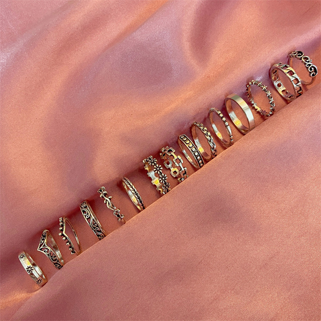 Personalized Finger Heart Ring Set for Women Gold Color 3PCS 2021 New Trendy Gift for Women Fashionable
