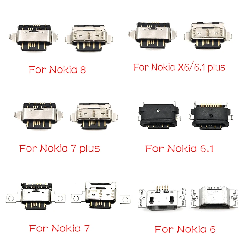 5 шт./партия, USB зарядное устройство док-разъем порт разъем гибкий кабель для Nokia 3 6 7 Plus 8 6,1 7,1 5,1 Plus X5 X6 X7