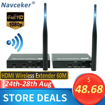 

196ft Wireless Loop Out + IR+ HDMI Splitter Extender 60m 1080P Wireless HDMI Video Audio Transmitter Receiver Like HDMI Splitter