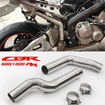 For Honda CBR600RR F5 2003-2015 CBR1000RR 2004-2007 Slip-on 51mm Exhaust Middle Link Pipe Underseat Muffler Escape Connect Tube