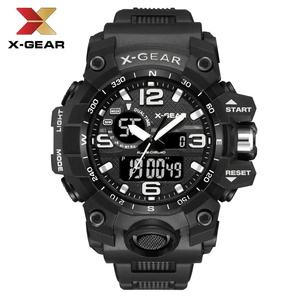 X GEAR Брендовые мужские модные водонепроницаемые аналоговые кварцевые часы с