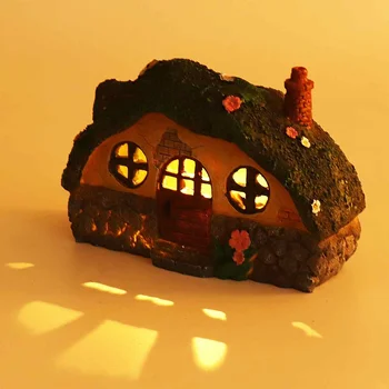 

LED Outdoor Solar Small House Garden Courtyard Decorations Walkway Light Lamp Figurines Miniatures Outdoor Lighting 1.2V 0.06W