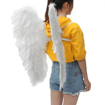 

New 80*80CM Large Angel wings Party Halloween Supplies White Angel Feather Wing Photography Prop Holiday Decor Adu