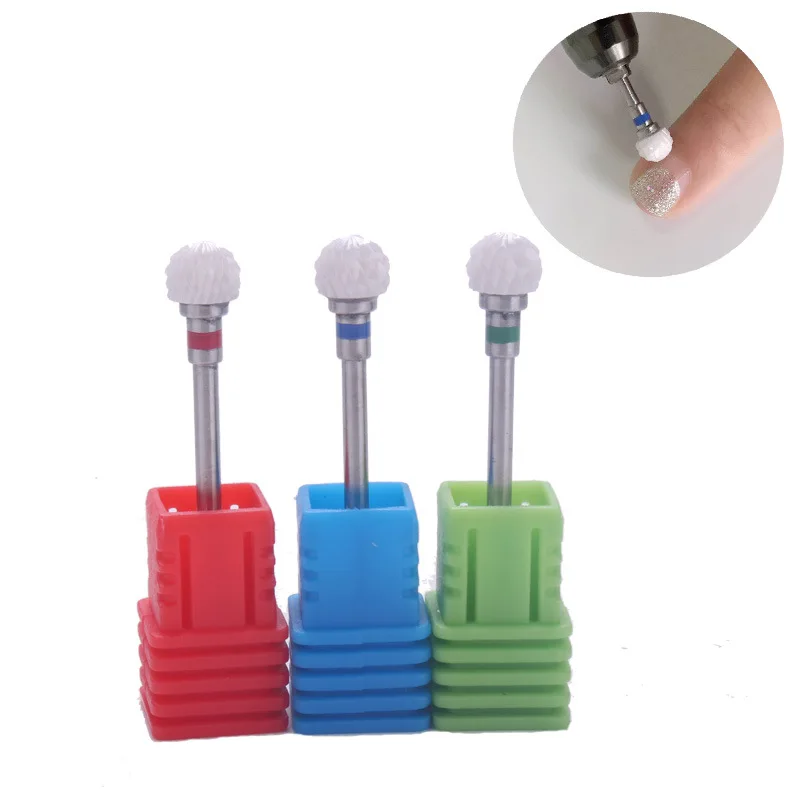 

1PC Ball Shape Ceramic Nail Drill Bit Round Head Electric File For Manicure Accessory Nail Tools
