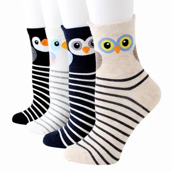 

new stereo small ear owl woman socks cute wild Korean version of thin horizontal cat woman socks Cotton cute socks