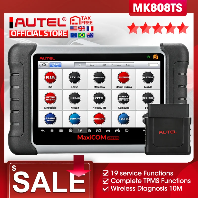 Autel MaxiCOM MK808TS OBD2 Bluetooth сканер автомобильный диагностический инструмент OBD 2