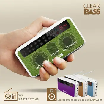 

Stereo Bluetooth Speakers FM Radio Clear Bass Dual Track Speaker TF Card USB Music Player Rolton