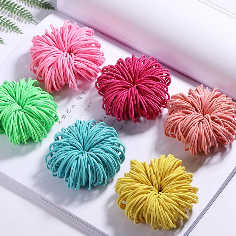 50/100pcs Girls Rubber Bands Scrunchy Elastic Hair Bands Ponytail Holder Kids Baby Hair Accessories Ties Gum for Hair