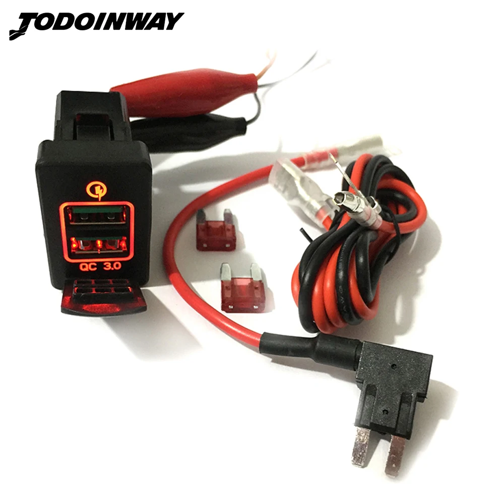 

QC3.0 Car Fast Charger For Honda CRV 2018 2019 Civic Accrod For iphone 11 12 13 Charging Port Dual Mobile Phone Power Adapter