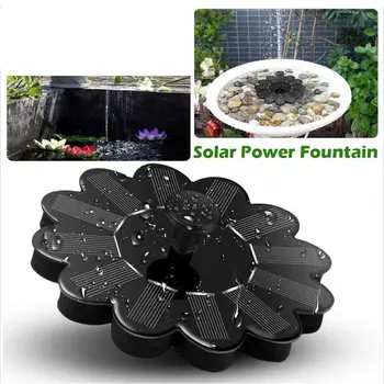 

Solar Power Water Fountain Pump Kit for Pool Garden Pond Watering Submersible Round Fountain Pump with Nozzles