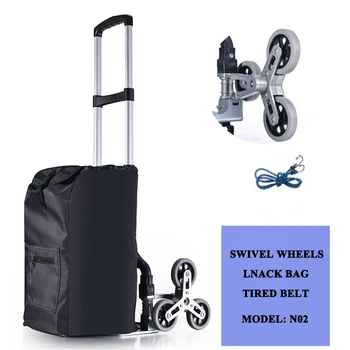 

E-FOUR Upgraded Folding Shopping Cart Stair Climbing Cart with Quiet Rubber Tri-Wheels Grocery Utility Cart with Wheel Bearings