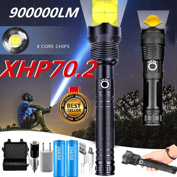 

90000 LM XHP70.2 LED Flashlight most powerful Flashlight 18650 26650 USB Torch Lantern Hunting Lamp Hand Light USB Rechargeable