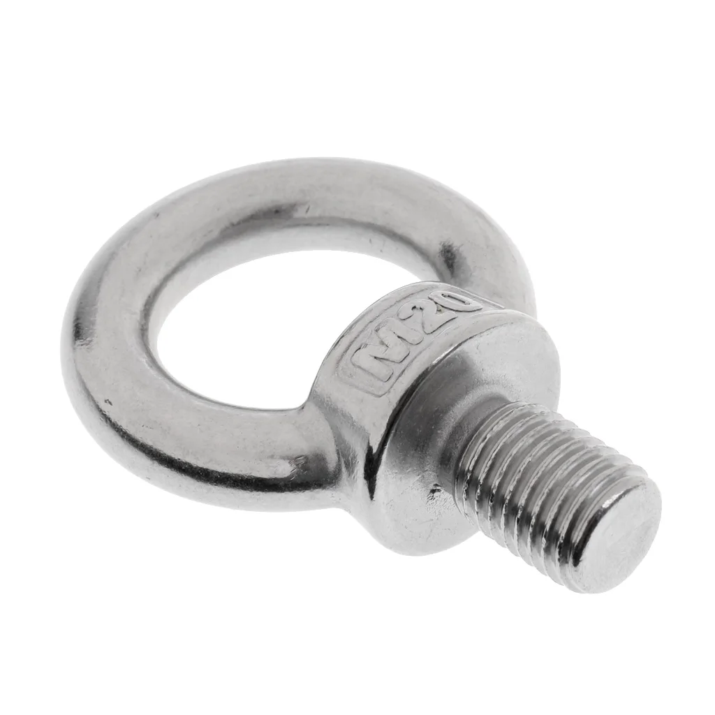 M20x28 Stainless Steel Eyebolts Shoulder Lifting Ring Eye Bolt Screw in Fasteners, Durable