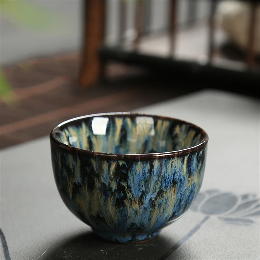 8 pcs/set Chinese Ceramic Tea Cup Ice Cracked Glaze Cup Kung Fu teaset Small Porcelain Tea Bowl Teacup Accessories Drinkware
