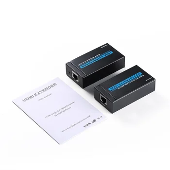 

3D 1080P HDMI Extension Cable Over Cat5e/6 RJ45 Extender (Up to 60m) J-Tech No Settings Required Auto-adjustment