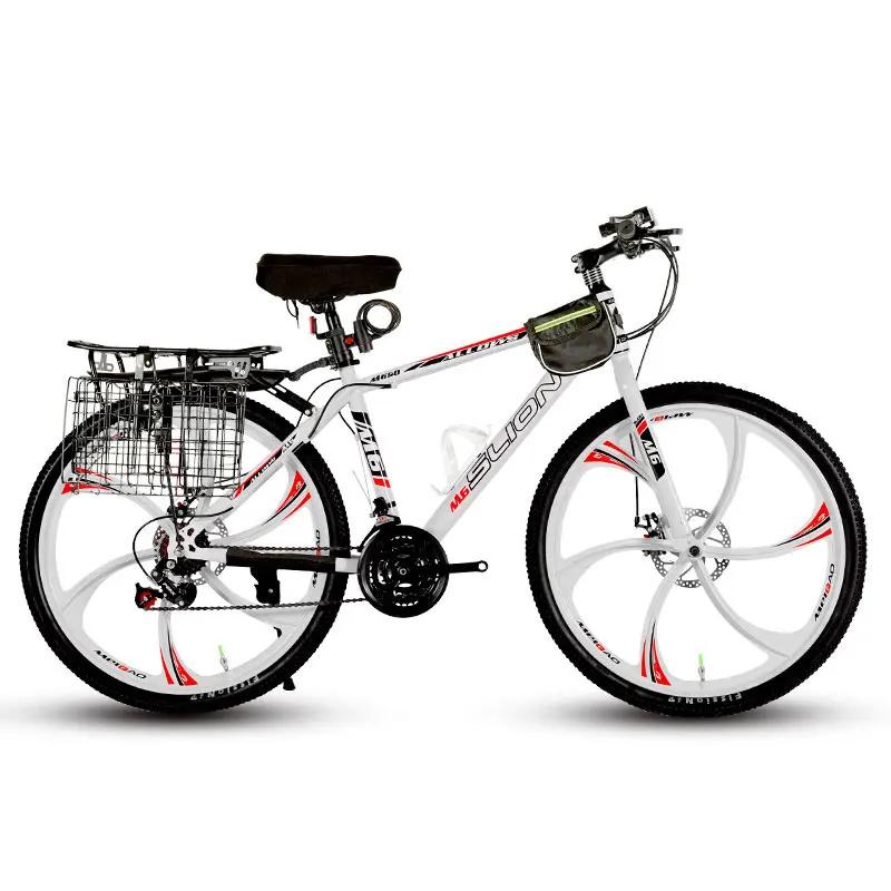 Perfect 26 Inch Mountain Bike Variable Speed Shock Absorption Double Disc Brakes Off-road Racing Student Adult 2
