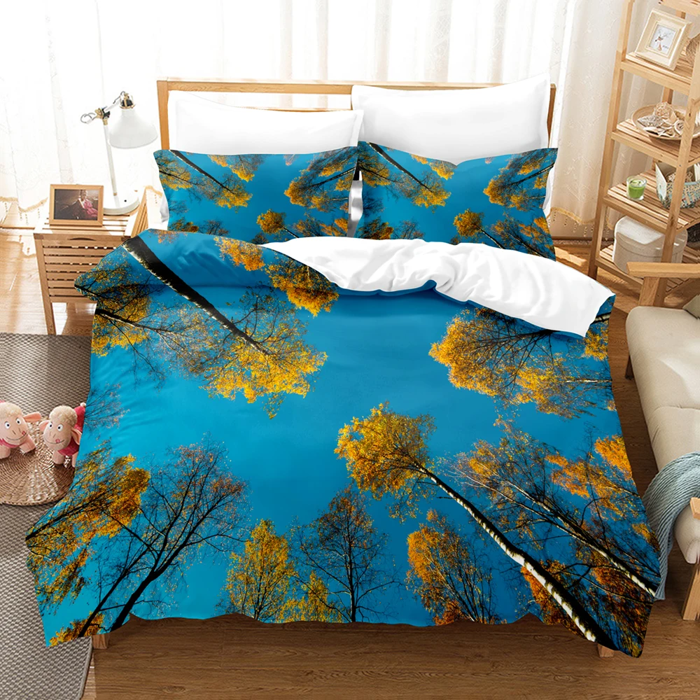 Beauty Tree and Flower Bedding Set Single Twin Full Queen King Size Tree Bed Set Children's Kid Bedroom Duvetcover Sets 3D 021