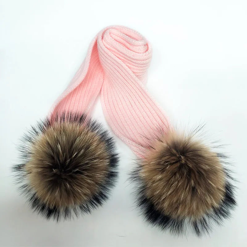 Women Winter Scarf 2025 fur pompom Scarves Thick Warm Headband Lady shawls Wraps Blanket Female hat scarf set 3