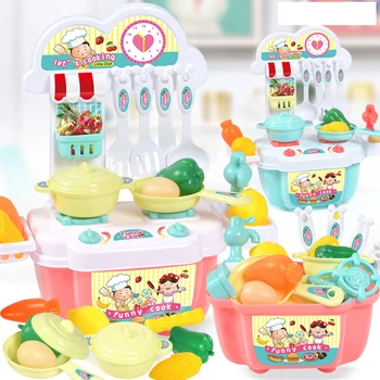 

Baby Kids Play Kitchen Set Simulate Utensils Toys Tableware Play Food Toy Baby Mini Food Dishes Cookware Toys for Children